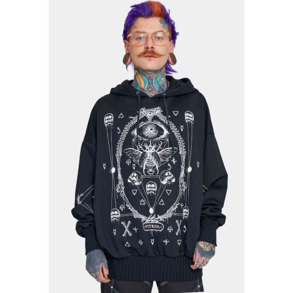 Jawbreaker - Vitriol Print Oversized Hoodie/trui - Zwart